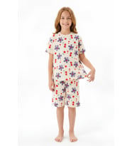 Kız Çocuk %100 Pamuk Pijama Takımı 8-13 Yaş 12697IS MODANINO
