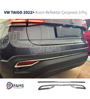 Volkswagen Taigo Krom Reflektör Çerçevesi 3 Prç. 2022>  Paslanmaz Çelik