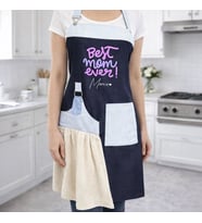 BK Gift Kişiye Özel Anneler Günü Tasarımlı Pamuk Denim Havlu Detaylı Mutfak Önlüğü -5, Anneye Hediye, Anneler Günü Hediyesi