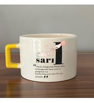 Sarıl Baskılı Sarı Kulplu C Fincan