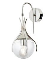 Avonni AP-1766-1K Krom Kaplama Aplik E27 Metal Cam H: 40 cm, WxD: 13x18 cm