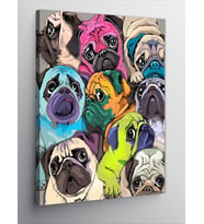 Kanvas Tablo Sevimli Pug Köpekler