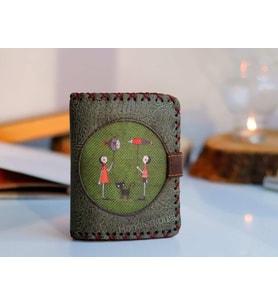 Balon Figürlü Küçük Cüzdan Etnik Bohem Retro Style - Yesil (Yeşil)