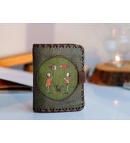 Balon Figürlü Küçük Cüzdan Etnik Bohem Retro Style - Yesil (Yeşil)
