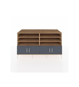 Kronos Konsol 6 Raflı 4 Kapaklı 176x59x99 Çam-Antrasit/Aytaşı