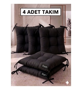4'lü Bahçe, Balkon, Salon Sandalye Minderi, Bağcıklı