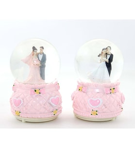 Gelin Damat Orta Boy Işıklı Müzikli Kar Küre