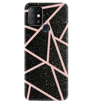 INFINIX Hot 8 9 10 11S Hot 10 Play 10T Kılıf Desemli Silikon Pembe Şeritli Mermer 1312