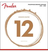 Fender 0730060403 Phosphor Bronze Akustik Gitar Teli (12-53) 60L Light Set Dengeli Projeksiyon ve Uzun Ömürlü Parlaklık