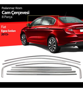 Fiat Egea Cam Çıta Çerçevesi Komple Set Kromu Nikelajı 8 Parça Paslanmaz