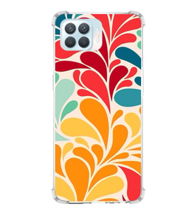 PrintiFy Oppo Reno 4 Lite Uyumlu Retro Color 5 Baskılı Şeffaf Köşe Korumalı Antişok Kılıf