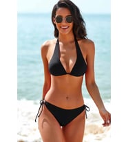 Angelsin Bağlamalı Bikini Takımı (Siyah)