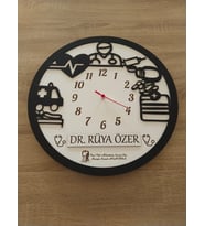 Doktor lara özel İsim yazılı Kalıteli ve Şık Hediye Duvar saati