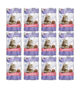 Plaisir 100Gr Pouch Salmon and Cod Somon Morina Etli 12Adet Kedi Maması (Mavi)