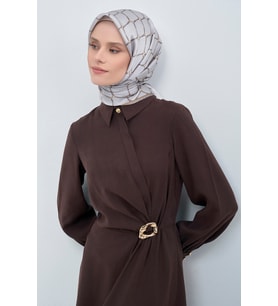 Armine Saf İpek Sura Eşarp-2026 İlkbahar-Yaz- 953800D (Gümüş Gri)