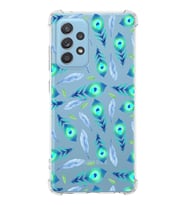 PrintiFy Samsung Galaxy A52 Uyumlu Nazar Boncuğu 3 Baskılı Şeffaf Köşe Korumalı Antişok Kılıf