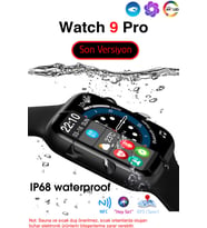Watch 9 Pro Süper AMOLED Ekranlı Yapay Zeka Özellikli Akıllı Saat 2024 (Siyah)