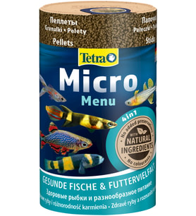 Tetra Micro Menu Küçük Tropikal Balık 4'ü Bir Arada Yem Karışımı - 100ML