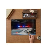 Polis Arabası Sirenleri Tasarımı 240 parça Ahşap Puzzle Ahşap Kutuda MP03585