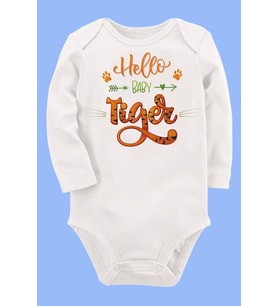 Organik Baskılı Pamuklu Unisex Bebek Body UZUNKOLE132