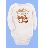 Organik Baskılı Pamuklu Unisex Bebek Body UZUNKOLE132