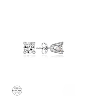 SWAROVSKİ TAŞLI  ZİRCONİA PIRLANTA MONTÜR TEK TAŞ 925 AYAR GÜMÜŞ KÜPE