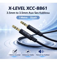 X-LEVEL XCC-8861 3.5mm to 3.5mm Aux Ses Kablosu 1 Metre Siyah