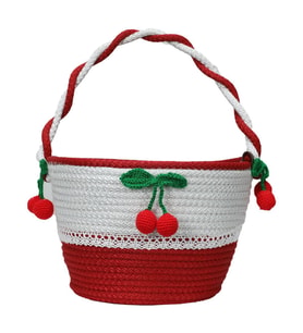 e38 EL İŞÇİLİĞİ HASIR JÜT İP SEPET 30*26 cm - 6135 (Karışık)