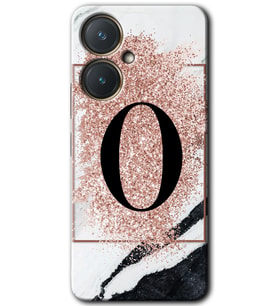 Vivo Y27 Kılıf HD Desen Baskılı Kılıf - Pembe Mermer Desenli O Harfi