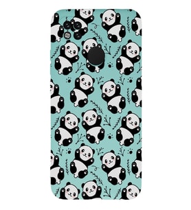 Xiaomi Redmi 9C Uyumlu Lansman Kılıf Panda Tasarımlı İçi Kadife Kapak-Turkuaz (Şeffaf)