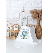Pia Baby Premium  %100 Pamuk İsme Özel Erkek Bebek Hastane Çıkışı Tulumlu Bebek Hediye Seti 5023-05 (Ekru)
