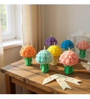 Mumelia Candles Gül Buket - Doğal Soya Hediyelik Mum - 15 Adet