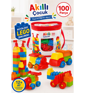 Akıllı Çocuk (100 Parça) - Büyük Parça Lego - Lego Setleri - Bloklar - Bebek Lego