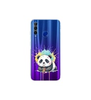 Honor 20 Lite ile Uyumlu Splash Panda Tasarımlı Şeffaf Silikon Kılıf