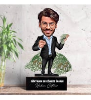 Kişiye Özel Zengin Erkek Karikatürlü Biblo