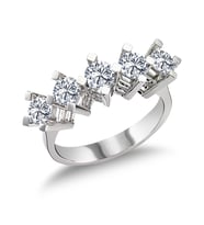 14 Ayar Altın 0.75 Ct Pırlanta Beştaş Yüzük RMY527 (Çok Renkli)