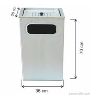 Garanti Metal 1351 Küllüklü Kare  Çöp Kovası (100 Litre)