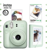 Instax mini 12 Yeşil Fotoğraf Makinesi-10'lu Film ve Mini Albüm Seti