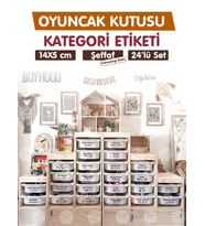 Oyuncak Dolabı Kutusu Kategori Etiketi Türkçe, Organizer Etiketi  Şeffaf Düzenleme Organizer Kahverengi-T943