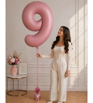 9 Rakamlı Pembe 76 cm Helyum Balon