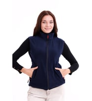 Monox Kadın Slim Fit Tam Fermuarlı Polar Yelek (Lacivert)