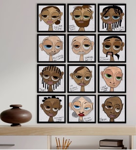 BK Gift 12 Parça Çerçeve Görünümlü Ahşap Tablo Seti (55x75cm)-10