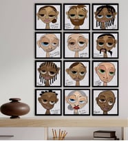 BK Gift 12 Parça Çerçeve Görünümlü Ahşap Tablo Seti (55x75cm)-10
