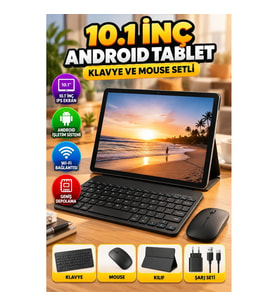 10.1 İnç IPS Ekranlı Android Tablet – Klavye ve Mouse Destekli Set
