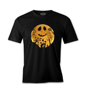 Halloween - Cadılar Bayramı Ay Siyah Erkek Tshirt