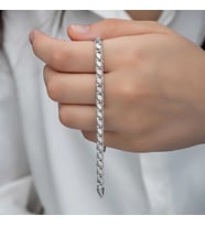 925 Ayar Gümüş Pullu Zincir Kadın Bileklik
