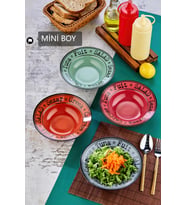 Renkli 4'lü Mini 20 cm Çok Amaçlı Salata ve Makarna Sunum Tabakları