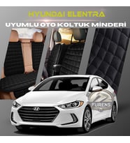 Hyundai Elantra Siyah Renk Tay Tüyü Cepli & Terletmez Sırtlı Oto Koltuk Minder Seti - Koltuk Koruma Kılıfı (ÖN & ARKA TAM SET)
