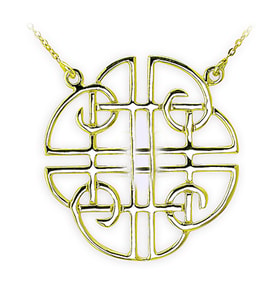 Kelt Sembolleri- Nazar Kalkanı (Shield Knot) Altın Kolye (Sarı Altın)