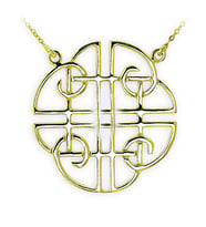 Kelt Sembolleri- Nazar Kalkanı (Shield Knot) Altın Kolye (Sarı Altın)